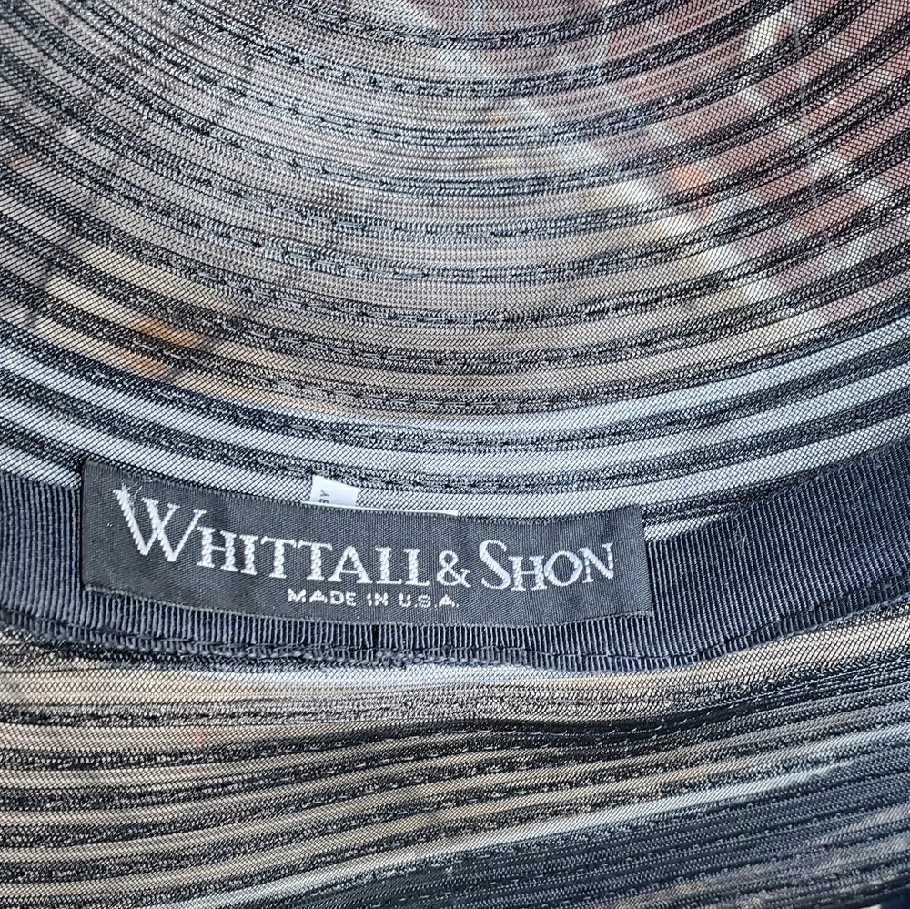Whittail and Shon Black and White Wide Brim Fascinator Hat Feather Haute Couture